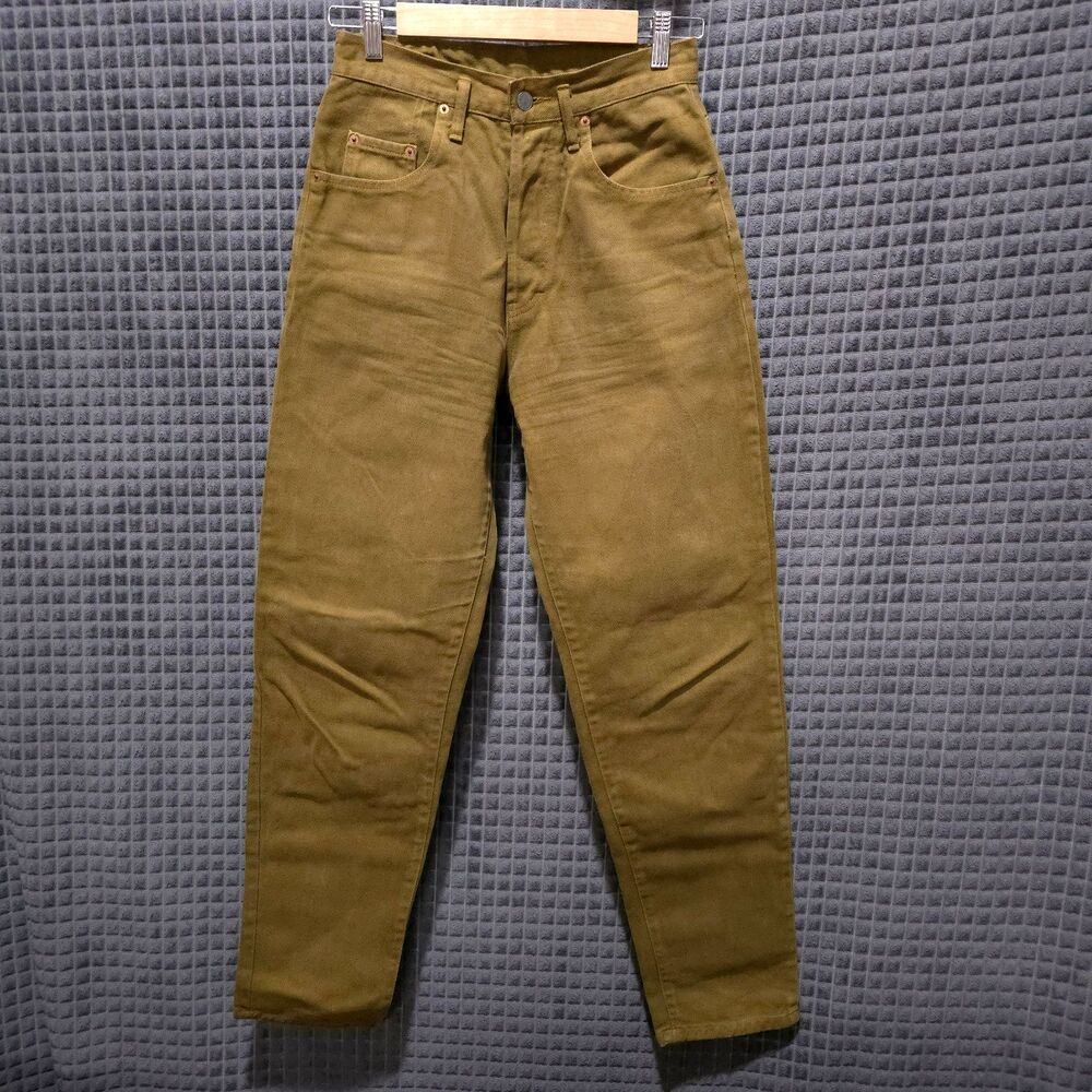 VTG Button Fly Western Jeans Sz6 28x32 IvyBrown High Rise Drab Retro USA 70s 90s